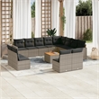 Afuera Living Contemporary Synthetic Poly Rattan 13 Piece Sofa Set in Gray