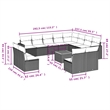 Afuera Living Contemporary Synthetic Poly Rattan 13 Piece Sofa Set in Gray