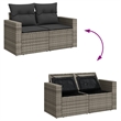 Afuera Living Contemporary Synthetic Poly Rattan 13 Piece Sofa Set in Gray