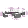 Afuera Living Contemporary 14 Piece Poly Rattan Sofa Set in Gray