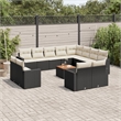 Afuera Living Contemporary Poly Rattan Large Sofa Set in Black