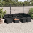 Afuera Living Contemporary Synthetic Poly Rattan 10 Piece  Sofa Set in Black