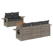 Afuera Living Contemporary Synthetic Poly Rattan 6 Piece  Sofa Set in Gray