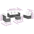 Afuera Living Contemporary Synthetic Poly Rattan 8 Piece Sofa Set in Gray/Beige