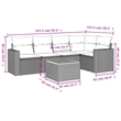 Afuera Living 6 Piece Poly Rattan Small Sofa Set in Black/Cream