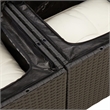 Afuera Living 6 Piece Poly Rattan Small Sofa Set in Black/Cream