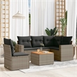 Afuera Living Contemporary 6 Piece Poly Rattan Sofa Set in Gray