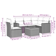 Afuera Living Contemporary 6 Piece Poly Rattan Sofa Set in Gray