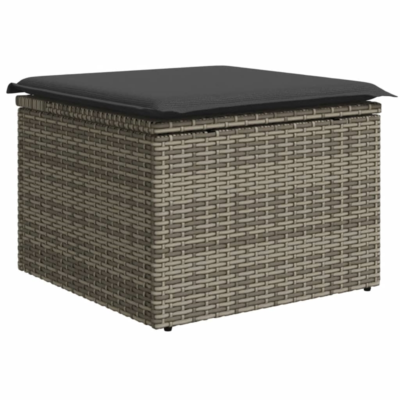 Afuera Living Contemporary Synthetic Poly Rattan 11 Piece Sofa Set in Gray