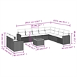 Afuera Living Contemporary 11 Piece Poly Rattan Sofa Set in Black
