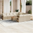 Afuera Living Contemporary 12 Piece Poly Rattan Sofa Set in Cream/Beige