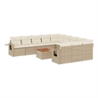 Afuera Living Contemporary 12 Piece Poly Rattan Sofa Set in Cream/Beige