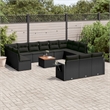 Afuera Living Contemporary Synthetic Poly Rattan Sofa Set in Black