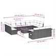 Afuera Living Contemporary 14 Piece Poly Rattan Sofa Set in Gray