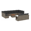 Afuera Living Contemporary 14 Piece Poly Rattan Sofa Set in Gray