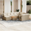 Afuera Living Contemporary 11 Piece Poly Rattan Sofa Set in Beige