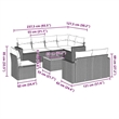 Afuera Living Contemporary Synthetic Poly Rattan 9 Piece Sofa Set in Black/Cream