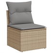 Afuera Living Contemporary 9 Piece Poly Rattan Sofa Set in Beige