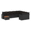 Afuera Living Contemporary Synthetic Poly Rattan 10 Piece  Sofa Set in Black