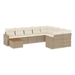 Afuera Living Contemporary Synthetic Poly Rattan  Sofa Set in Beige
