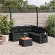 Afuera Living Contemporary Synthetic Poly Rattan Sofa Set in Black