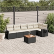 Afuera Living Contemporary 7 Piece Poly Rattan Sofa Set in Black