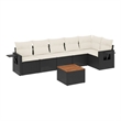 Afuera Living Contemporary 7 Piece Poly Rattan Sofa Set in Black
