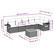 Afuera Living Contemporary Synthetic Poly Rattan 7 Piece  Sofa Set in Beige