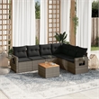 Afuera Living Contemporary Synthetic Poly Rattan 7 Piece Sofa Set in Gray