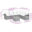 Afuera Living Contemporary Synthetic Poly Rattan 7 Piece Sofa Set in Gray