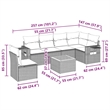 Afuera Living Contemporary Synthetic Poly Rattan 7 Piece Sofa Set in Black/Cream
