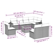 Afuera Living Contemporary Synthetic Poly Rattan 9 Piece Sofa Set in Beige