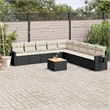 Afuera Living Contemporary 10 Piece Poly Rattan Sofa Set in Black