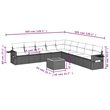 Afuera Living Contemporary 10 Piece Poly Rattan Sofa Set in Black