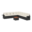 Afuera Living Contemporary 10 Piece Poly Rattan Sofa Set in Black