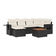 Afuera Living Contemporary 7 Piece Poly Rattan Sofa Set in Black/Cream