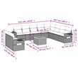 Afuera Living Contemporary Synthetic Poly Rattan 11 Piece Sofa Set in Gray