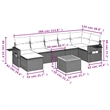 Afuera Living Contemporary Synthetic Poly Rattan 8 Piece  Sofa Set in Beige