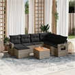 Afuera Living Contemporary Synthetic Poly Rattan 8 Piece Sofa Set in Gray