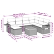 Afuera Living Contemporary Synthetic Poly Rattan 8 Piece Sofa Set in Gray