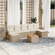Afuera Living 8 Piece Poly Rattan Small Sofa Set in Cream/Beige