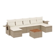 Afuera Living 8 Piece Poly Rattan Small Sofa Set in Cream/Beige