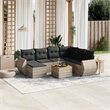 Afuera Living Contemporary Synthetic Poly Rattan 8 Piece  Sofa Set in Gray