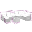 Afuera Living Contemporary 9 Piece Poly Rattan Sofa Set in Beige