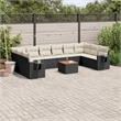 Afuera Living Contemporary Poly Rattan Sofa Set in Black/Cream