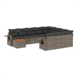 Afuera Living Contemporary 11 Piece Poly Rattan Sofa Set in Gray