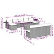Afuera Living Contemporary 11 Piece Poly Rattan Sofa Set in Black/Cream