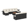 Afuera Living Contemporary 11 Piece Poly Rattan Sofa Set in Black/Cream
