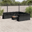 Afuera Living Contemporary 12 Piece Poly Rattan Sofa Set in Black