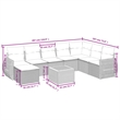 Afuera Living Contemporary Synthetic Poly Rattan 9 Piece Sofa Set in Gray